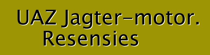 UAZ Jagter-motor. Resensies