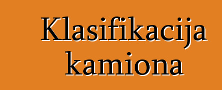 Klasifikacija kamiona