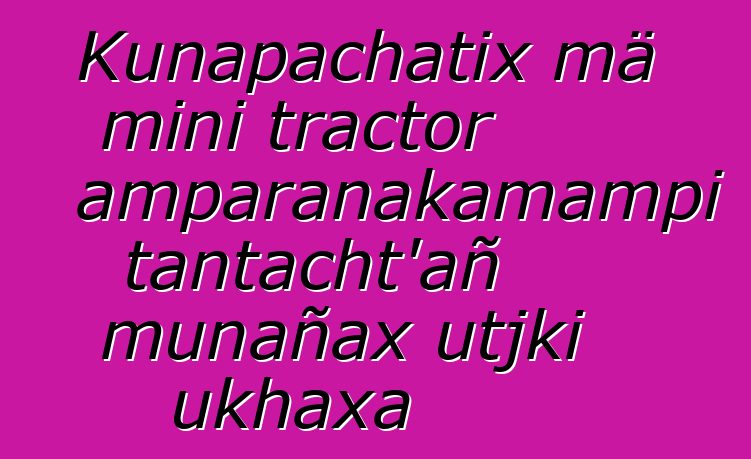 Kunapachatix mä mini tractor amparanakamampi tantacht’añ munañax utjki ukhaxa