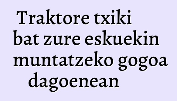 Traktore txiki bat zure eskuekin muntatzeko gogoa dagoenean