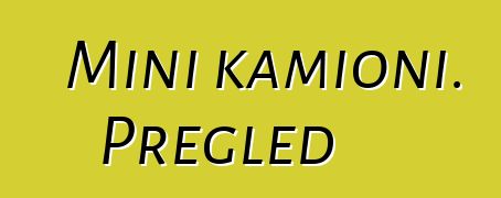 Mini kamioni. Pregled