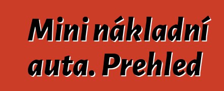 Mini nákladní auta. Přehled