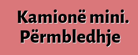 Kamionë mini. Përmbledhje