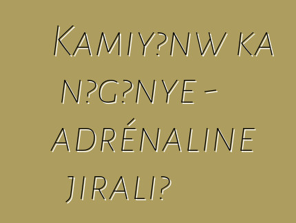 Kamiyɔnw ka ɲɔgɔnye - adrénaline jirali?