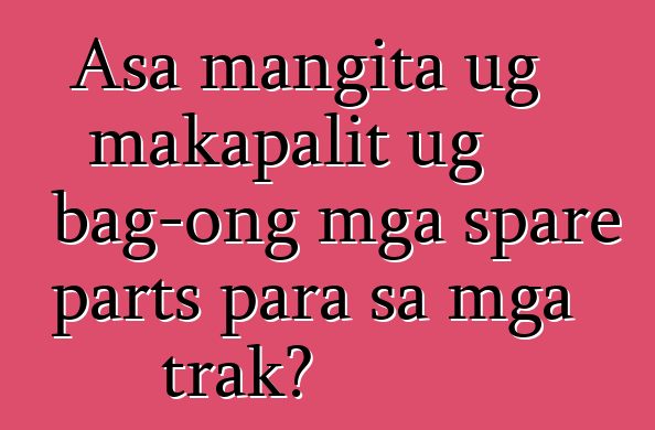 Asa mangita ug makapalit ug bag-ong mga spare parts para sa mga trak?