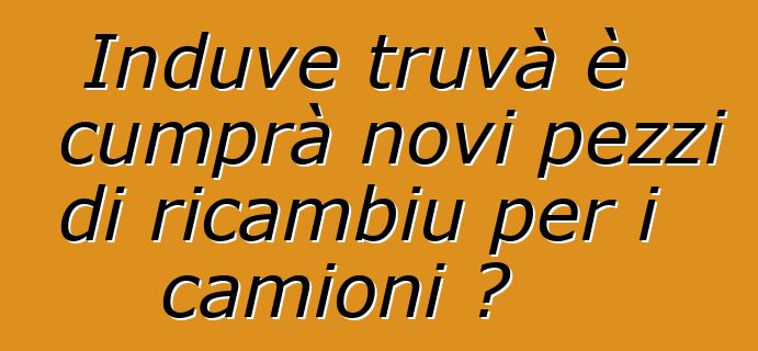 Induve truvà è cumprà novi pezzi di ricambiu per i camioni ?