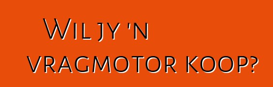 Wil jy 'n vragmotor koop?