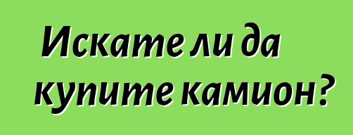 Искате ли да купите камион?