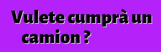 Vulete cumprà un camion ?