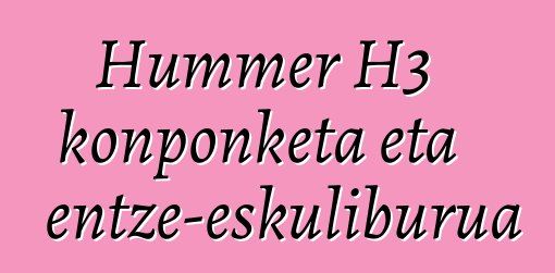 Hummer H3 konponketa eta mantentze-eskuliburua