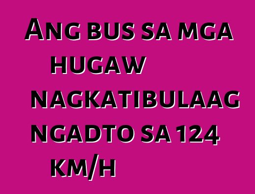 Ang bus sa mga hugaw nagkatibulaag ngadto sa 124 km/h