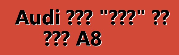 Audi ሠራው "ሹፌር" ልዩ ስሪት A8