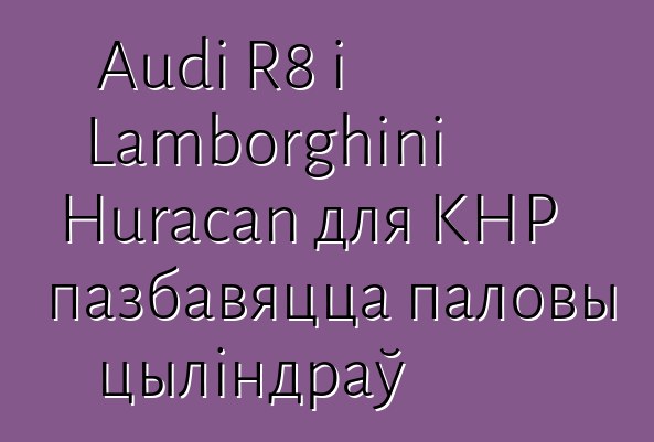 Audi R8 і Lamborghini Huracan для КНР пазбавяцца паловы цыліндраў
