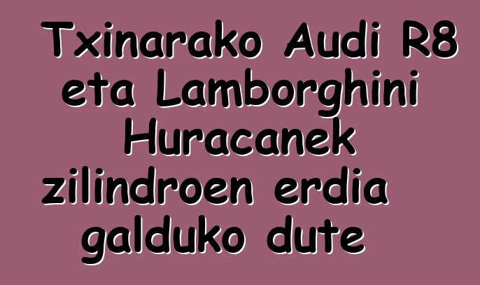 Txinarako Audi R8 eta Lamborghini Huracanek zilindroen erdia galduko dute