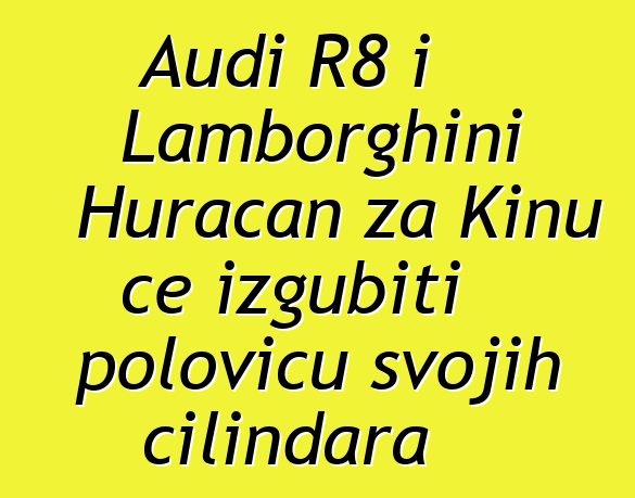 Audi R8 i Lamborghini Huracan za Kinu će izgubiti polovicu svojih cilindara
