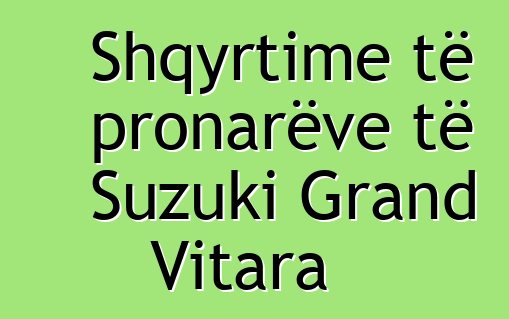 Shqyrtime të pronarëve të Suzuki Grand Vitara