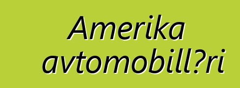 Amerika avtomobilləri