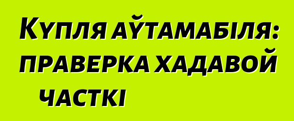 Купля аўтамабіля: праверка хадавой часткі