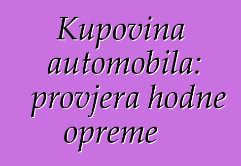 Kupovina automobila: provjera hodne opreme