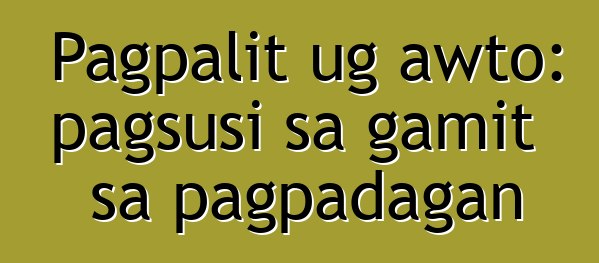 Pagpalit ug awto: pagsusi sa gamit sa pagpadagan