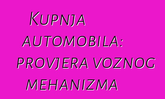 Kupnja automobila: provjera voznog mehanizma