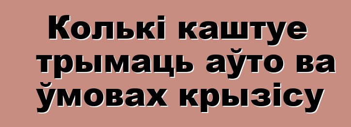 Колькі каштуе трымаць аўто ва ўмовах крызісу