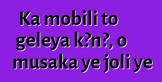 Ka mobili to gɛlɛya kɔnɔ, o musaka ye joli ye