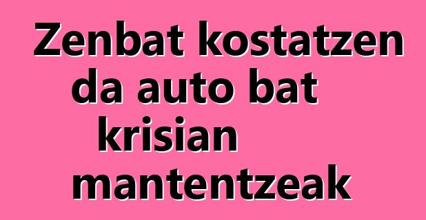 Zenbat kostatzen da auto bat krisian mantentzeak