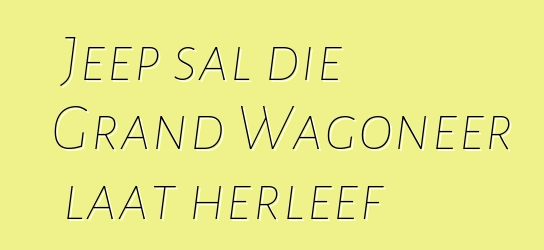 Jeep sal die Grand Wagoneer laat herleef