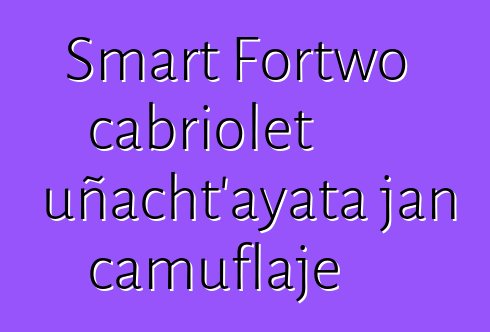 Smart Fortwo cabriolet uñacht’ayata jan camuflaje
