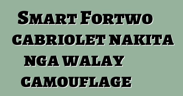 Smart Fortwo cabriolet nakita nga walay camouflage