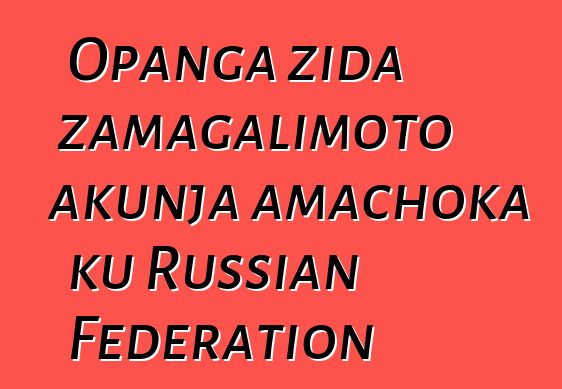 Opanga zida zamagalimoto akunja amachoka ku Russian Federation