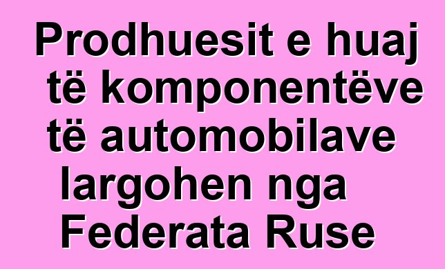 Prodhuesit e huaj të komponentëve të automobilave largohen nga Federata Ruse