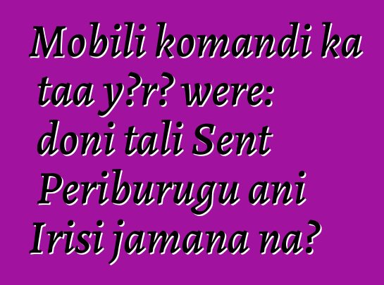 Mobili komandi ka taa yɔrɔ wɛrɛ: doni tali Sent Pɛriburugu ani Irisi jamana na?