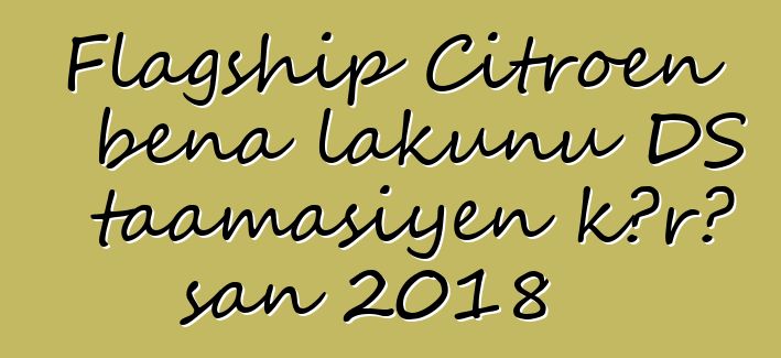Flagship Citroen bɛna lakunu DS taamasiyɛn kɔrɔ san 2018