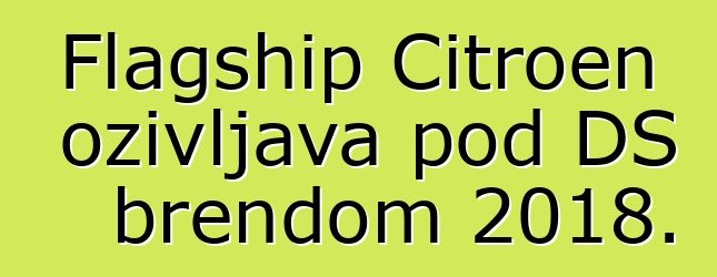 Flagship Citroen oživljava pod DS brendom 2018.