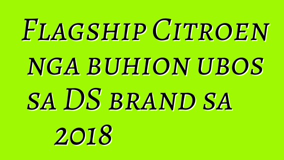 Flagship Citroen nga buhion ubos sa DS brand sa 2018
