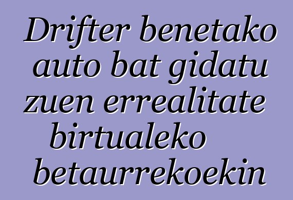 Drifter benetako auto bat gidatu zuen errealitate birtualeko betaurrekoekin