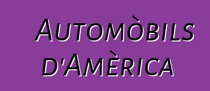 Automòbils d'Amèrica