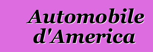 Automobile d'America