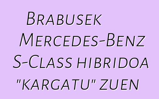 Brabusek Mercedes-Benz S-Class hibridoa "kargatu" zuen