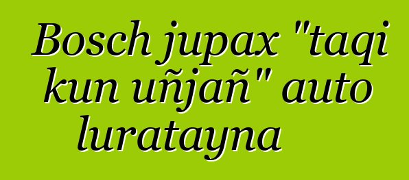 Bosch jupax "taqi kun uñjañ" auto luratayna