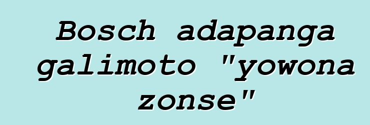 Bosch adapanga galimoto "yowona zonse"