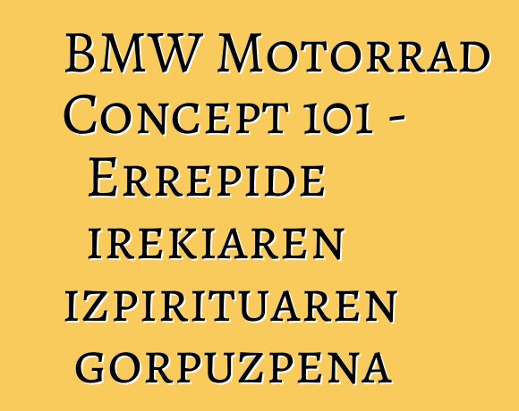 BMW Motorrad Concept 101 – Errepide irekiaren izpirituaren gorpuzpena