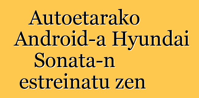 Autoetarako Android-a Hyundai Sonata-n estreinatu zen
