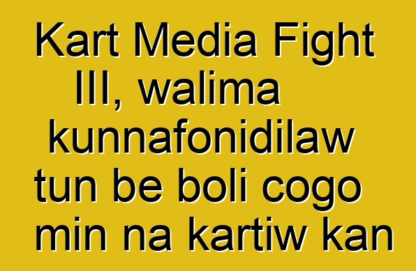 Kart Media Fight III, walima kunnafonidilaw tun bɛ boli cogo min na kartiw kan