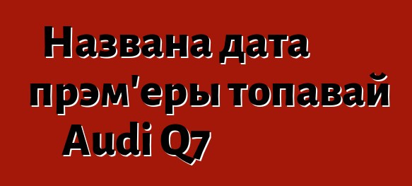 Названа дата прэм'еры топавай Audi Q7