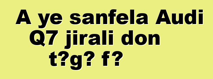 A ye sanfɛla Audi Q7 jirali don tɔgɔ fɔ