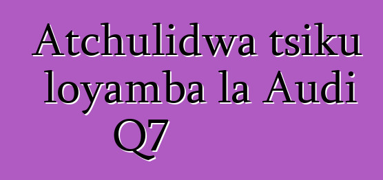 Atchulidwa tsiku loyamba la Audi Q7
