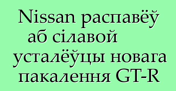Nissan распавёў аб сілавой усталёўцы новага пакалення GT-R